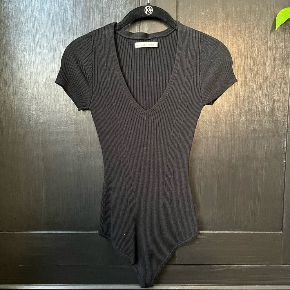 Abercrombie & Fitch Black Ribbed Bodysuit